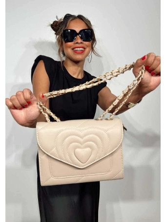Bolso Corazón Cadena GLOVER Taupe HEVE