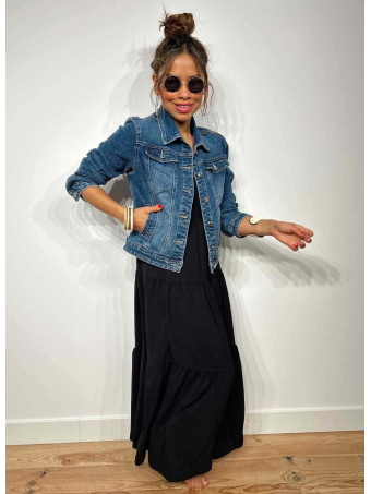 Vestido Largo Paneles CHILOX Negro HEVE