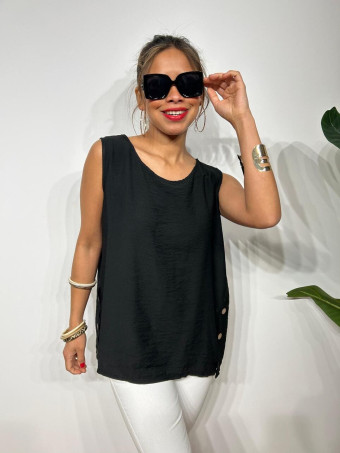 Blusa Botones HASBOO Negro HEVE