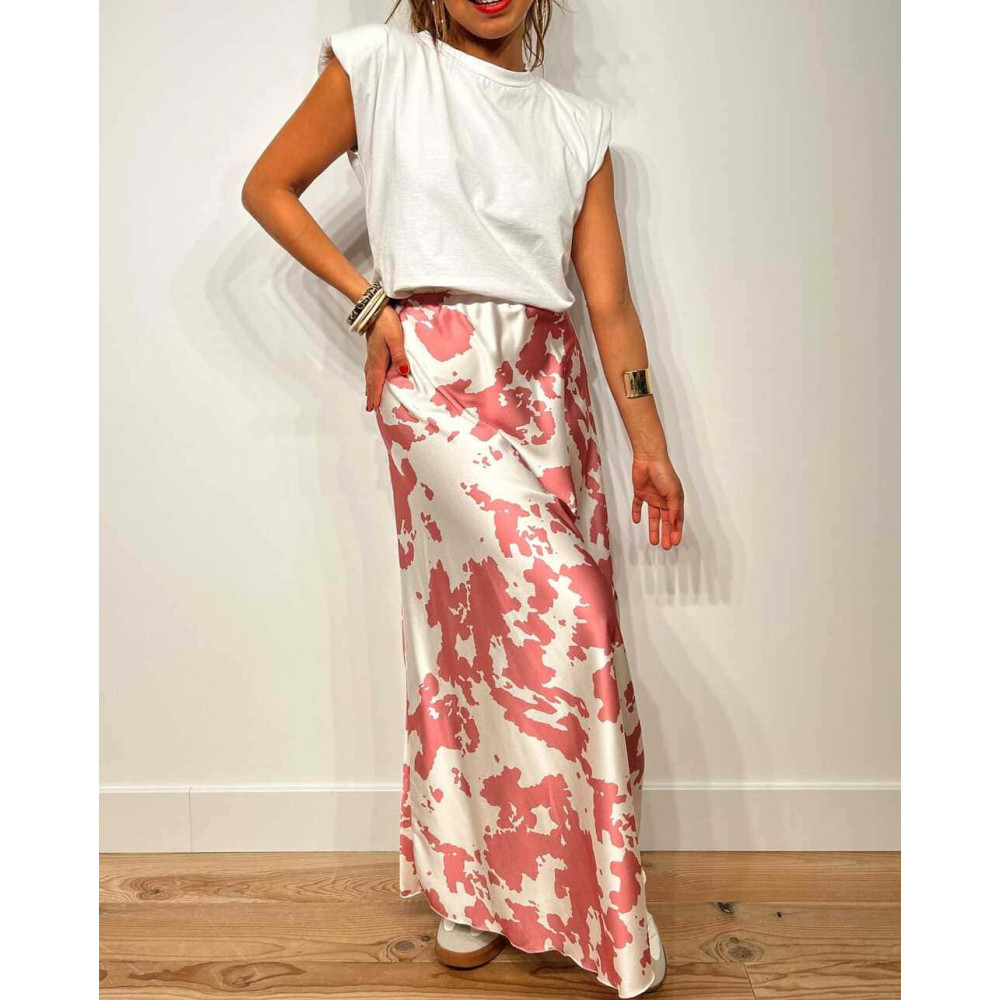 Falda Print Satinada RANGILE 04 HEVE Falda Print Satinada RANGILE 04 HEVE