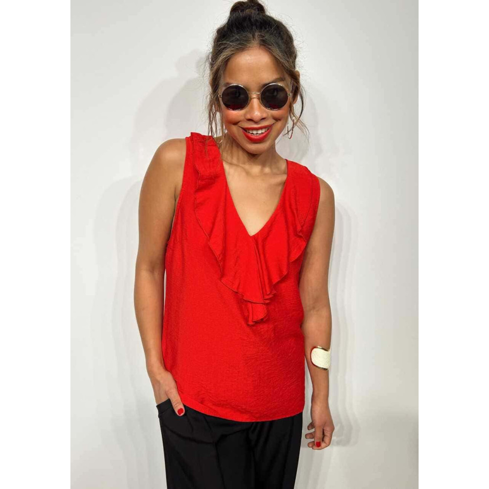 Blusa Volantes DAMALS Rojo HEVE Blusa Volantes DAMALS Rojo HEVE