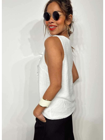 Blusa Volantes DAMALS Blanco HEVE