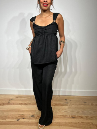 Conjunto Top y Pantalón QELDORAT Negro HEVE