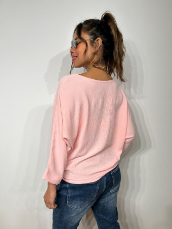 Blusa Nudo con Collar VINKA Rosa Pastel HEVE