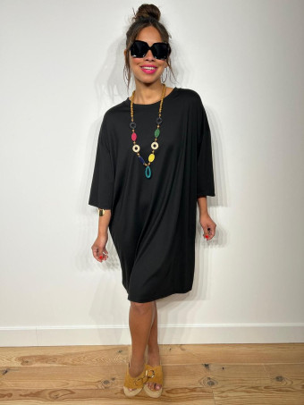 Vestido Oversize con Collar FRANTZ Negro HEVE