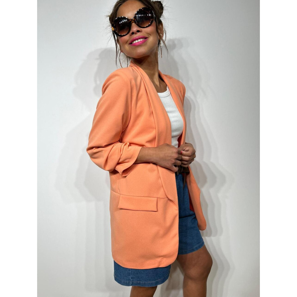 Blazer Frunces BIANCA Coral Claro HEVE Blazer Frunces BIANCA Coral Claro HEVE