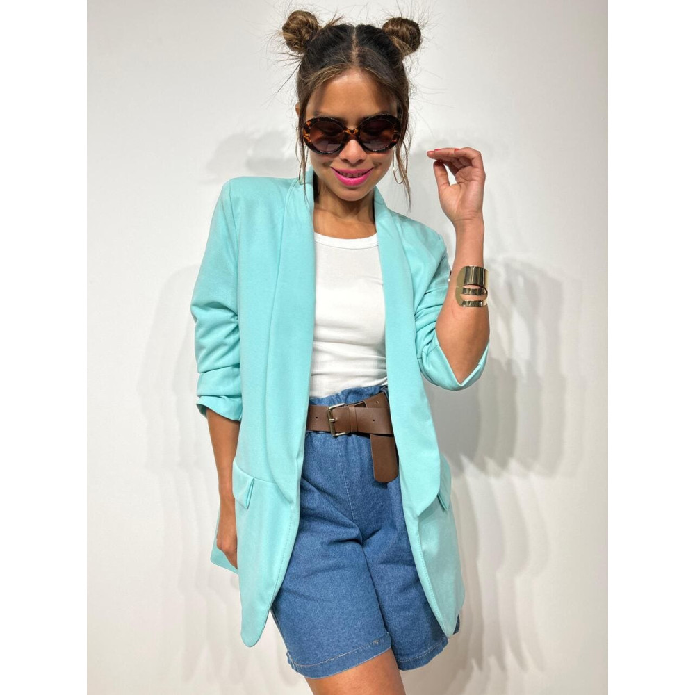 Blazer Frunces BIANCA Aguamarina HEVE Blazer Frunces BIANCA Aguamarina HEVE