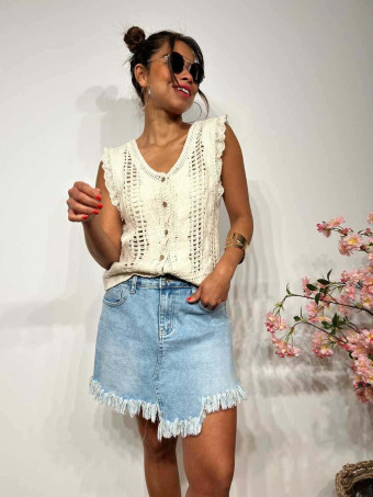 Falda-Pantalón Vaquera Desflecada NOLITA HEVE