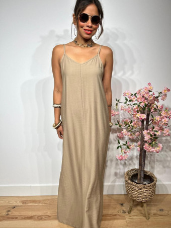 Vestido Casual Tirantes RANBELL Taupe HEVE