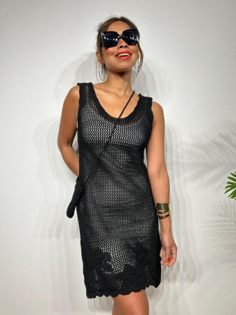 Vestido Crochet Mini-Bolso GATTERFLY Negro HEVE