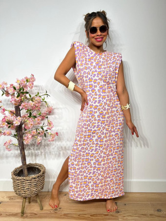 Vestido Print Hombreras WAMBA Lila HEVE