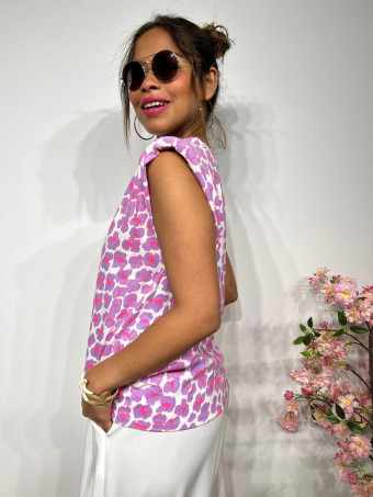 Camiseta Print Hombreras MAKEBA Lila HEVE