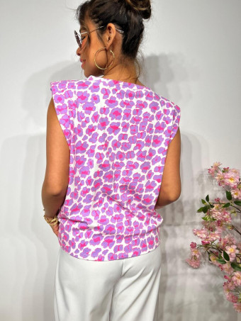Camiseta Print Hombreras MAKEBA Lila HEVE