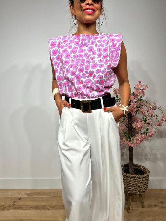 Camiseta Print Hombreras MAKEBA Lila HEVE