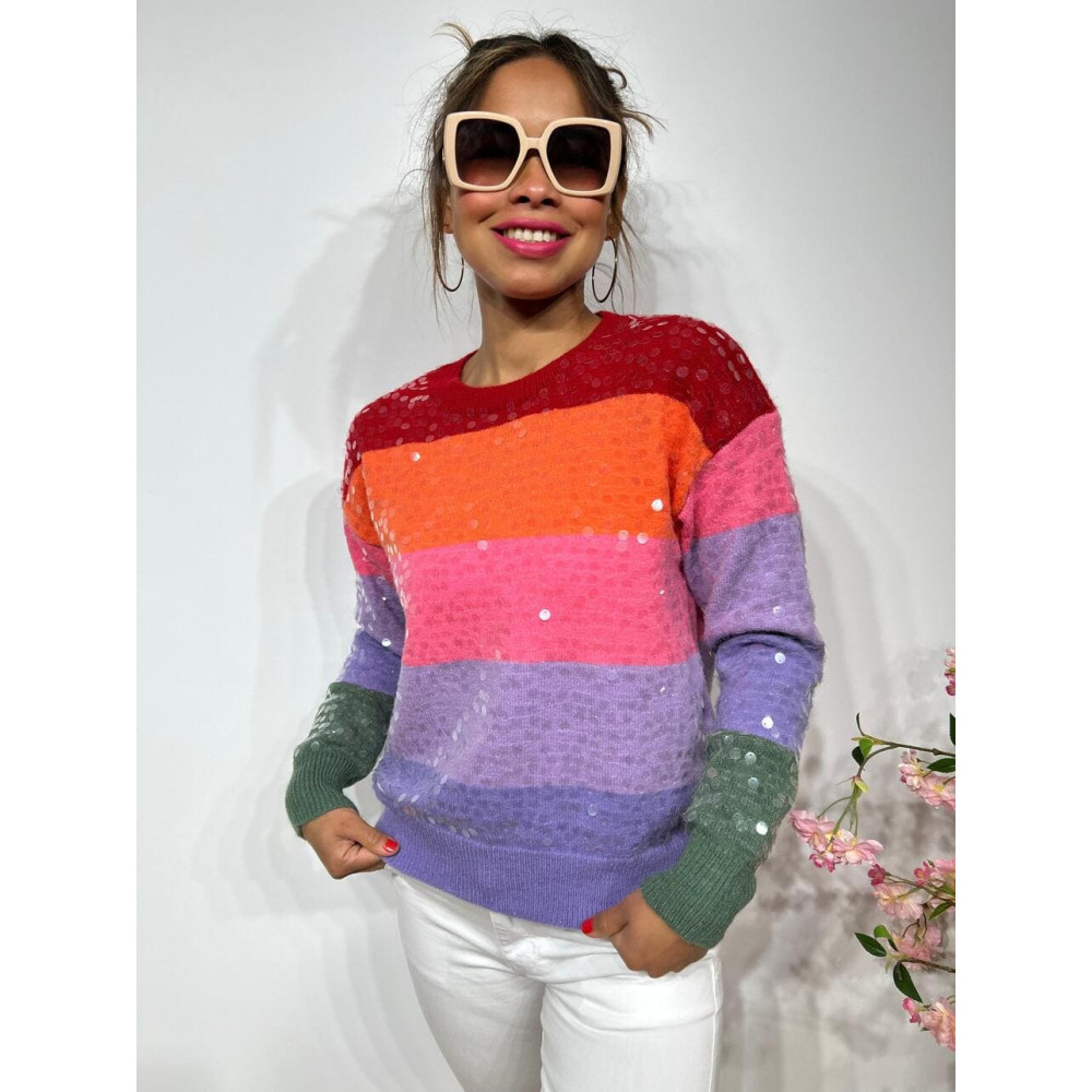Punto Color Block Lentejuelas CHEYNE HEVE Punto Color Block Lentejuelas CHEYNE HEVE