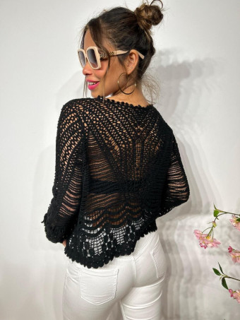 Punto Crochet Algodón MOONET Negro HEVE