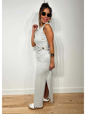 Vestido Entallado Drapeado JUSTINE Gris HEVE
