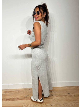 Vestido Entallado Drapeado JUSTINE Gris HEVE