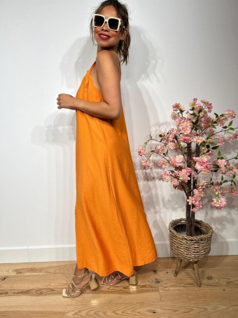 Vestido Largo Arandelas SWABBY Naranja HEVE