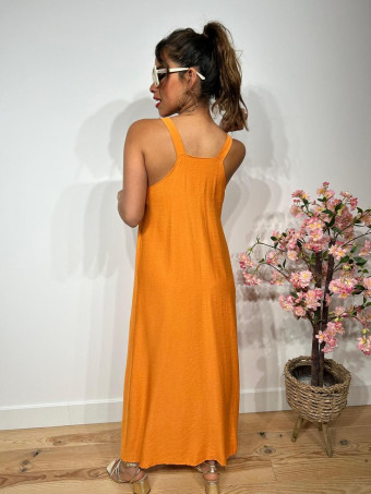Vestido Largo Arandelas SWABBY Naranja HEVE