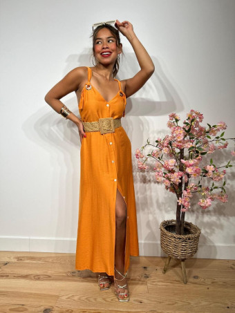 Vestido Largo Arandelas SWABBY Naranja HEVE