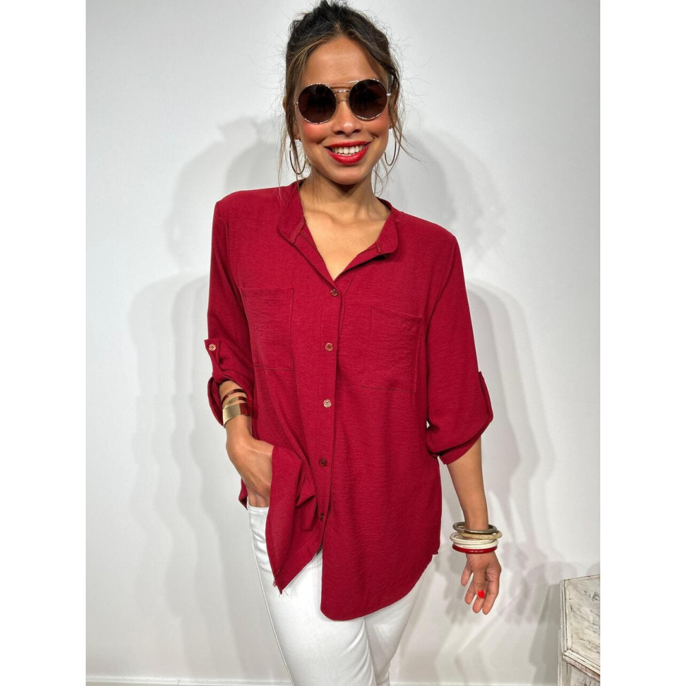 Camisa Fluida FLOSSIE Burdeos HEVE Camisa Fluida FLOSSIE Burdeos HEVE