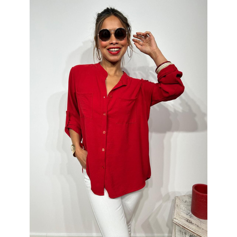 Camisa Fluida FLOSSIE Rojo HEVE Camisa Fluida FLOSSIE Rojo HEVE