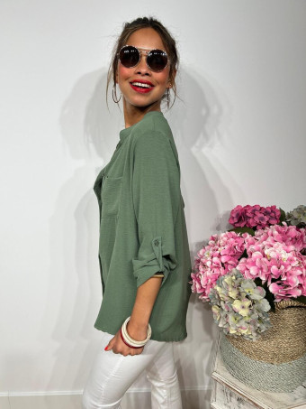 Camisa Fluida FLOSSIE Verde Militar HEVE