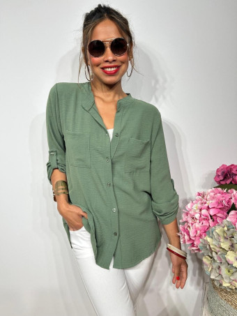 Camisa Fluida FLOSSIE Verde Militar HEVE
