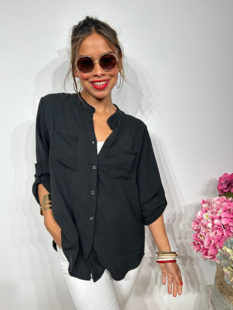 Camisa Fluida FLOSSIE Negro HEVE