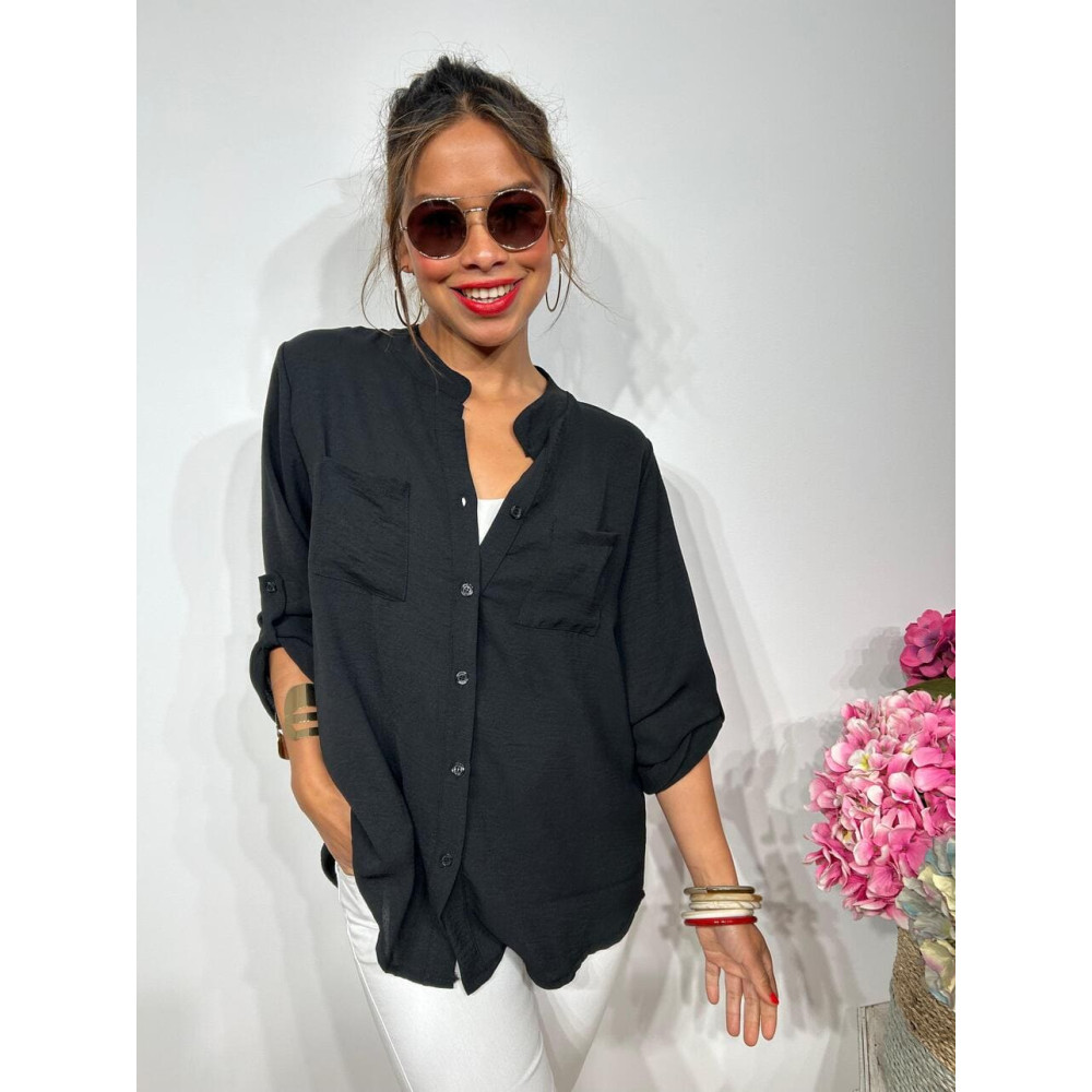 Camisa Fluida FLOSSIE Negro HEVE Camisa Fluida FLOSSIE Negro HEVE