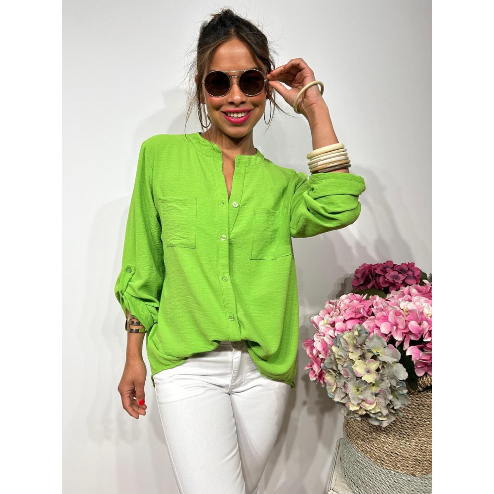 Camisa Fluida FLOSSIE Verde Hierba HEVE Camisa Fluida FLOSSIE Verde Hierba HEVE
