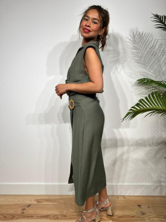 Conjunto Blusa y Falda KALIDORE Verde Militar HEVE
