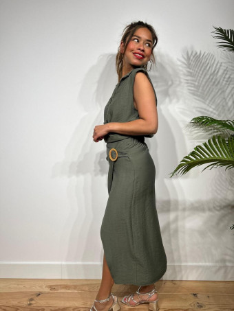 Conjunto Blusa y Falda KALIDORE Verde Militar HEVE