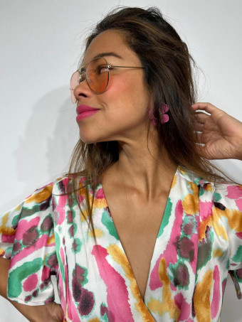 Gafas Sol Aviador Oro/Rosa 32 HEVE
