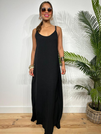 Vestido Tirantes Espalda Cruzada RIMBA Negro HEVE