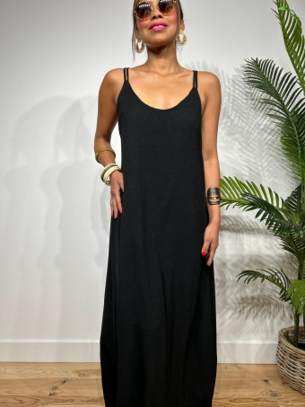 Vestido Tirantes Espalda Cruzada RIMBA Negro HEVE