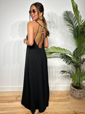 Vestido Tirantes Espalda Cruzada RIMBA Negro HEVE