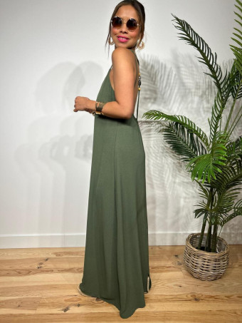 Vestido Tirantes Espalda Cruzada RIMBA Verde Militar HEVE