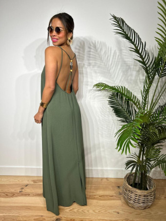 Vestido Tirantes Espalda Cruzada RIMBA Verde Militar HEVE
