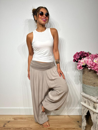 Pantalón Harem ALADDÍN Taupe Heve