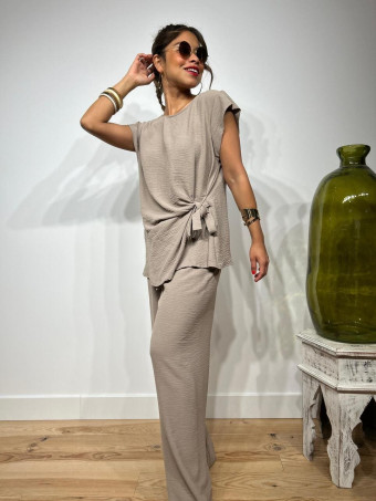 Conjunto Blusa y Pantalón VALTY Taupe HEVE