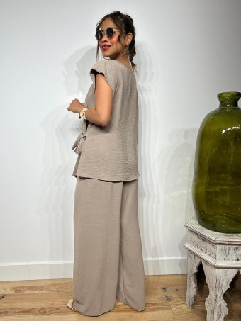 Conjunto Blusa y Pantalón VALTY Taupe HEVE