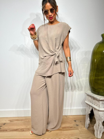 Conjunto Blusa y Pantalón VALTY Taupe HEVE