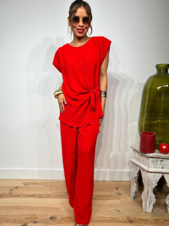 Conjunto Blusa y Pantalón VALTY Rojo HEVE