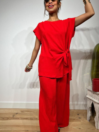 Conjunto Blusa y Pantalón VALTY Rojo HEVE