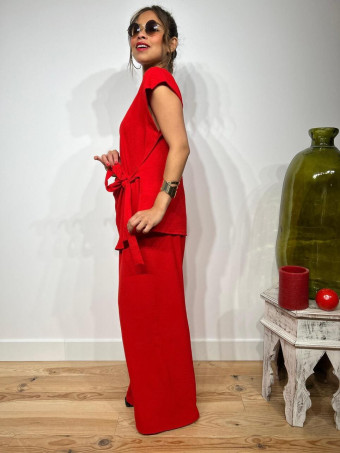Conjunto Blusa y Pantalón VALTY Rojo HEVE