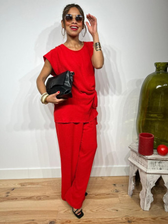 Conjunto Blusa y Pantalón VALTY Rojo HEVE