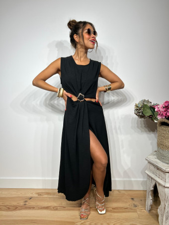 Vestido Cut Out Pieza Metálica KILLBIE Negro HEVE