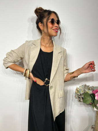 Blazer Efecto Lino LEGAND Taupe HEVE